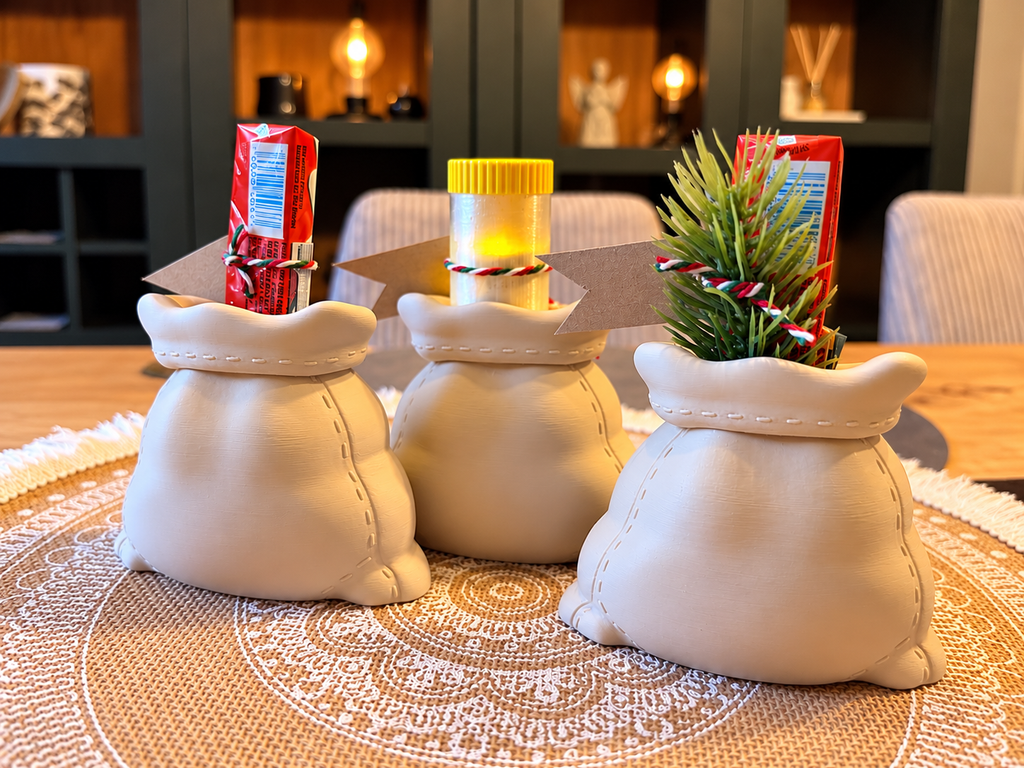 🎅 Weihnachtliche 3D Geschenksäckchen Nikolaus – 3 Varianten 🎄