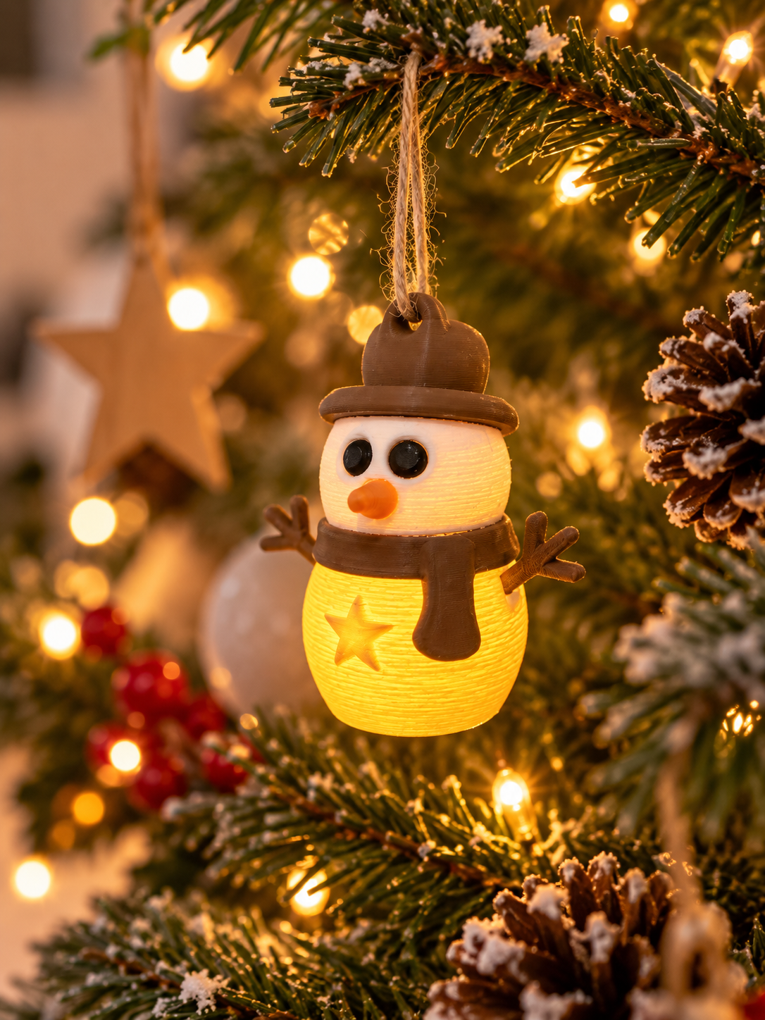 ⛄ Frosty – der kleine leuchtende Schneemann-Anhänger