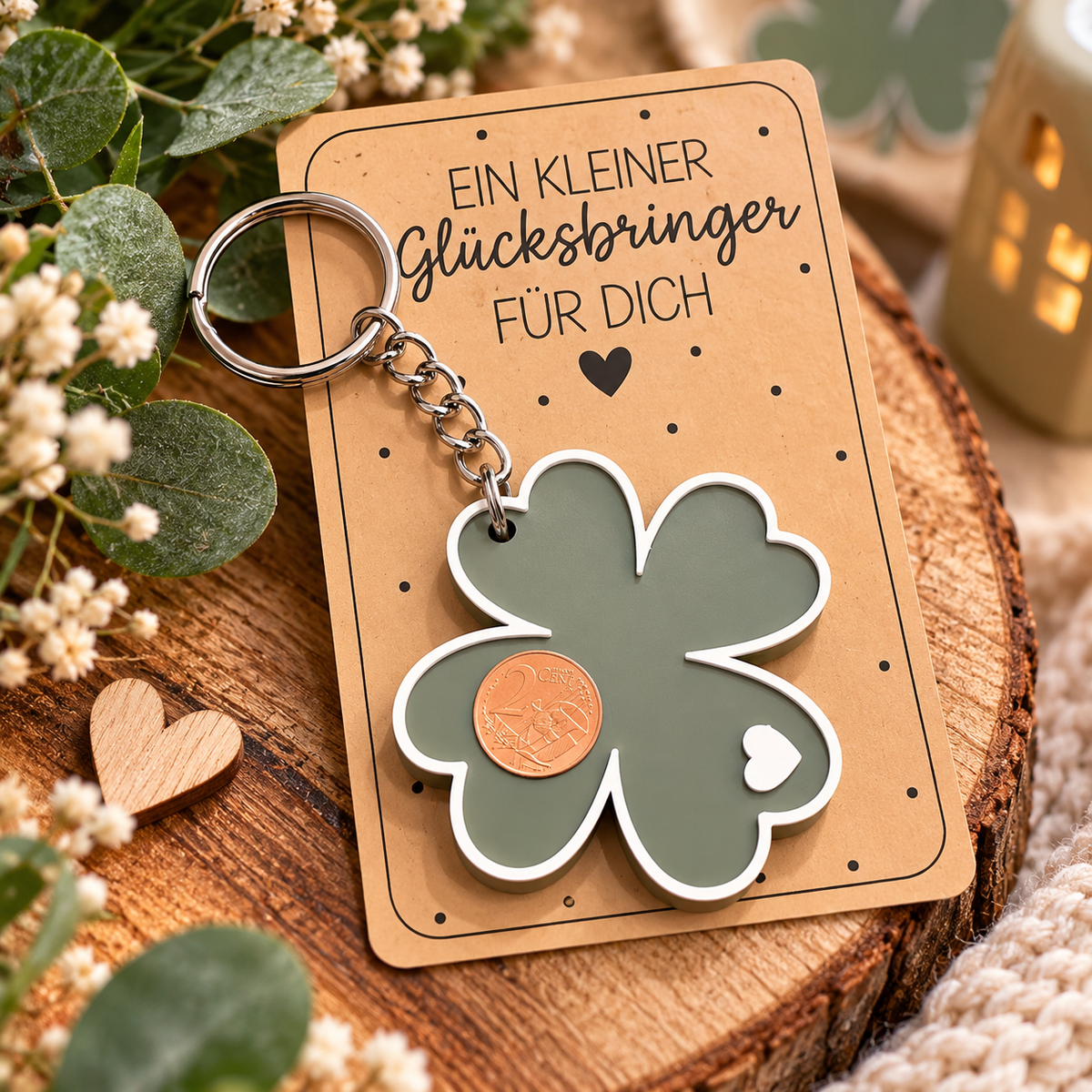 🍀 Kleeblatt-Schlüsselanhänger – ein kleiner Glücksbringer für dich