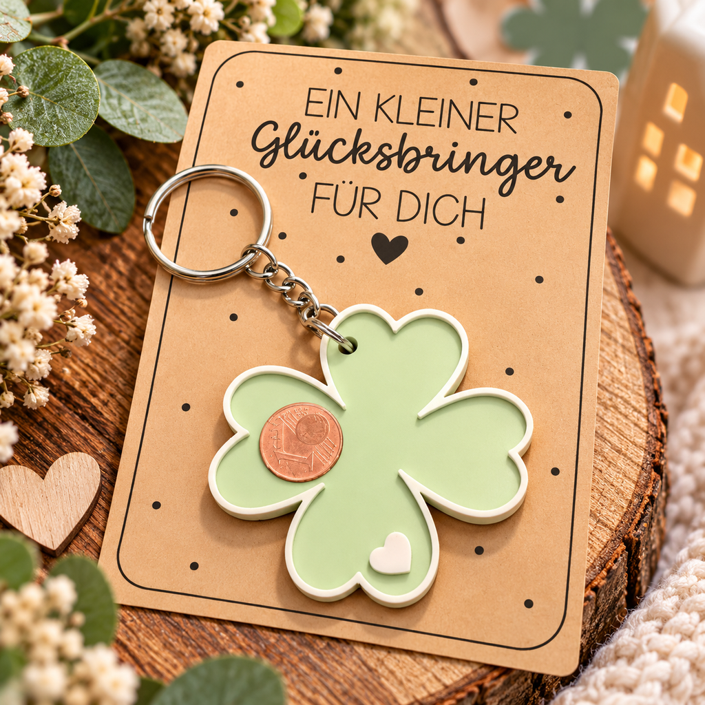 🍀 Kleeblatt-Schlüsselanhänger – ein kleiner Glücksbringer für dich